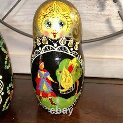 Phoenix Firebird Russian Matryoshka 10 Pce Fairytale Nesting Doll SignedNesting