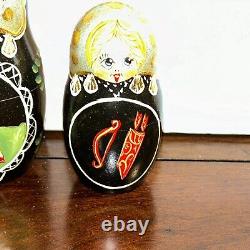 Phoenix Firebird Russian Matryoshka 10 Pce Fairytale Nesting Doll SignedNesting