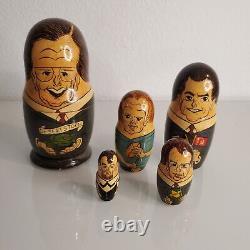 President Bush Reagan Russian Nesting Dolls Desert Storm 5 Dolls 15/3000 Tx Tim