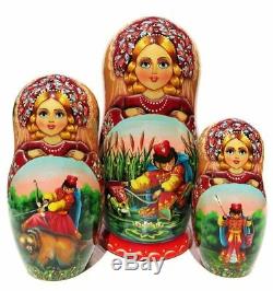 Princess 7 Piece Exclusive Hand Painted Russian Story Wooden Nesting Doll Set