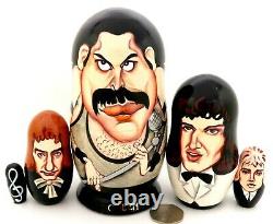 QUEEN Freddie Mercury Russian nesting dolls Brian May John Deacon Roger Taylor