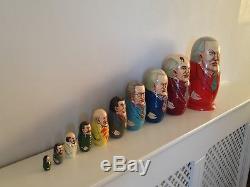 RARE 10 SET Authentic Russian Presidents Matryoshka Dolls Vintage hand painted
