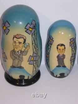 RARE Hand-Signed Paint Game Show Network GSN Chuck Woolery Russian Nesting Dolls