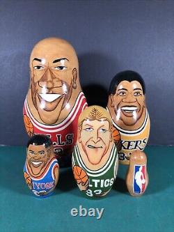 RARE Matryoshka 6 Tall Russian Nesting Dolls USA Basketball Dream Team