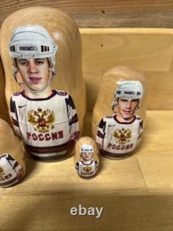 RARE Team Russia Nesting Dolls 5 Pc. Olympic Hockey? Alex Ovechkin, Etc
