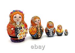 RICH Nesting doll with rhinestones, Decor matrioshka, Rich gift, Stacking doll