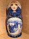Russian Country Scenes By Trifonov Matryoshka Gzhel Nesting Doll 11 10pc New