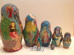 RUSSIAN FEDOSKINO STYLE NEST. DOLL GOVERNESS 7 PC E & C GORYACHY 90-s