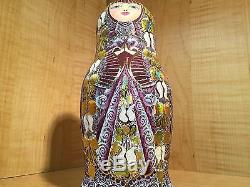 RUSSIAN MATRYOSHKA HI-END NESTING DOLL by E. FILATOVA PURPLE 7pcs NEW EXTRA RARE