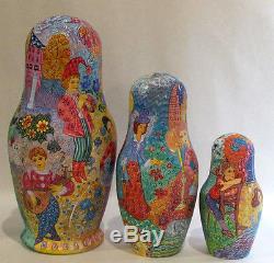 Russian Museum Quality Nesting Dollfall Memories 7pc Perminova- Goryachy 9