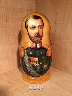 Russian Romanov Tsar Queen Prince Princess Portraits Matryoshka Nesting Doll 7
