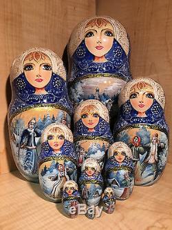 RUSSIAN TROIKA HORSES by TRIFONOV RUSSIAN MATRYOSHKA NESTING DOLL 11 10pc NEW