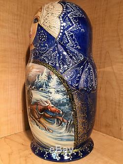 RUSSIAN TROIKA HORSES by TRIFONOV RUSSIAN MATRYOSHKA NESTING DOLL 11 10pc NEW