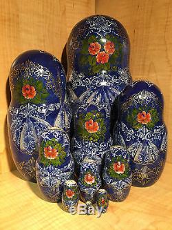 RUSSIAN TROIKA HORSES by TRIFONOV RUSSIAN MATRYOSHKA NESTING DOLL 11 10pc NEW