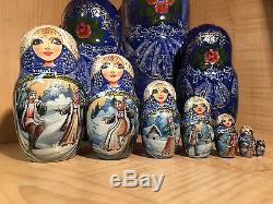 RUSSIAN TROIKA HORSES by TRIFONOV RUSSIAN MATRYOSHKA NESTING DOLL 11 10pc NEW
