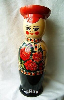 RUSSIA USSR russian nesting doll BOTTLE HOLDER man Rare