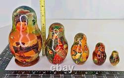 Rare Exquisite Fine Art Russian Nesting Dolls Matryoshka Artist Signed Titled