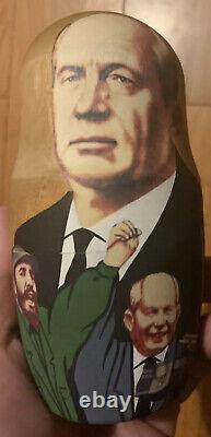 Rare JFK Fidel Castro Rockets Hand Numbered Authentic Russian Nesting Dolls