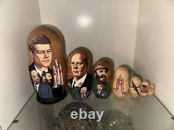 Rare JFK/Fidel Castro/Russia Hand-numbered Authentic Russian Nesting Dolls