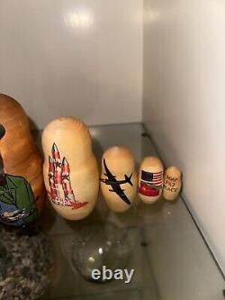 Rare JFK/Fidel Castro/Russia Hand-numbered Authentic Russian Nesting Dolls