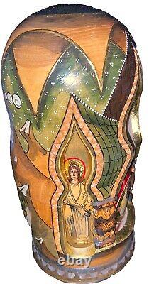 Rare Large Russian Nesting Doll Sold As is Please Read