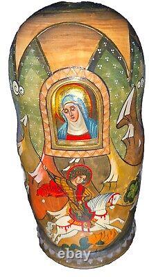 Rare Large Russian Nesting Doll Sold As is Please Read