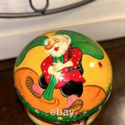 Rare Mushroom Shaped Fairytale Russian Matryoshka Nesting Doll 5 Pce Signed