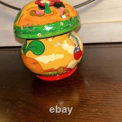 Rare Mushroom Shaped Fairytale Russian Matryoshka Nesting Doll 5 Pce Signed