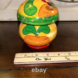Rare Mushroom Shaped Fairytale Russian Matryoshka Nesting Doll 5 Pce Signed