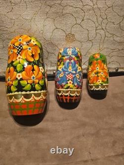 Rare Russian Hand Painted 10 Pieces Nesting 10 Dolls