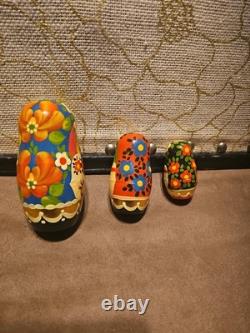 Rare Russian Hand Painted 10 Pieces Nesting 10 Dolls
