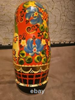Rare Russian Hand Painted 10 Pieces Nesting 10 Dolls