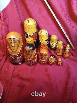 Rare Russian President Nesting Dolls Vintage Set Soviet Leaders BASKETBALL