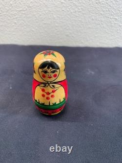 Rare Soviet Era USSR Matryoshka 7 Nesting Dolls with Original Factory Sticker