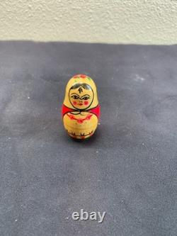 Rare Soviet Era USSR Matryoshka 7 Nesting Dolls with Original Factory Sticker