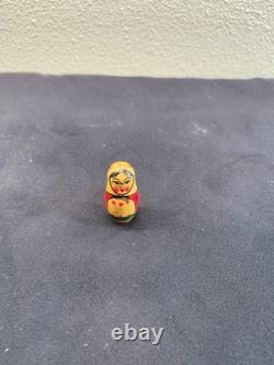 Rare Soviet Era USSR Matryoshka 7 Nesting Dolls with Original Factory Sticker