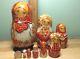 Rare Vintage Beautiful Russian Wooden Nesting Dolls Full Set 1994 Signed