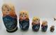 Rare Vintage Russian Matryoshka Nesting Doll, Hand Crafted, 5 Dolls, Vgc