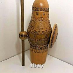 Rare viking Russian doll style warrior bottle holder fab 16inch (C5)