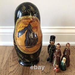 Religious Mother Mary Matryoshka -Not Nesting -5 Religious Figures Inside Signed