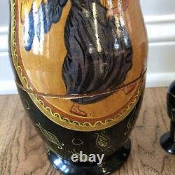 Religious Mother Mary Matryoshka -Not Nesting -5 Religious Figures Inside Signed