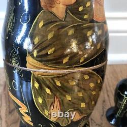 Religious Mother Mary Matryoshka -Not Nesting -5 Religious Figures Inside Signed