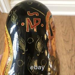 Religious Mother Mary Matryoshka -Not Nesting -5 Religious Figures Inside Signed