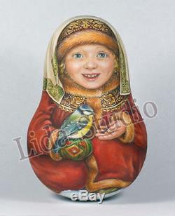 RolyPoly. 13cm. Russian Old Noble Dress and Blue Tit by Lida-Studio