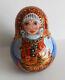Roly Poly Musical Toy Nevalyashka Wooden Hand Painted Russian Style Khokhloma