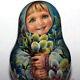 Roly Poly Author Doll Russian Matryoshka Girl Spring Bloom Baby No Nesting