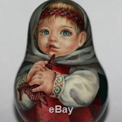 Roly poly author doll Russian matryoshka girl twistle horse baby no nesting