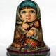 Roly Poly Author Doll Russian Matryoshka Girl Winter Baby No Nesting