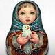 Roly Poly Author Doll Russian Matryoshka Magic Winter Girl Snowman No Nesting
