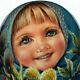 Roly Poly Author Doll Matryoshka Russian Spring Flower Girl No Nesting